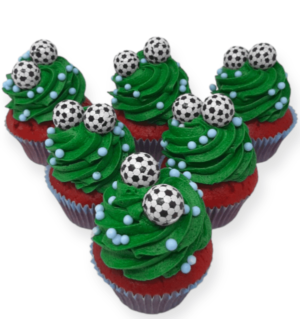 Fotball cupcake 6 pk.