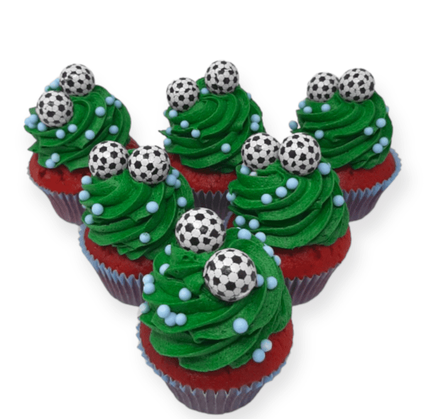 Fotball cupcake 6 pk.