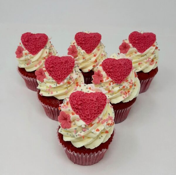 Hjerte-cupcakes 6 pk.