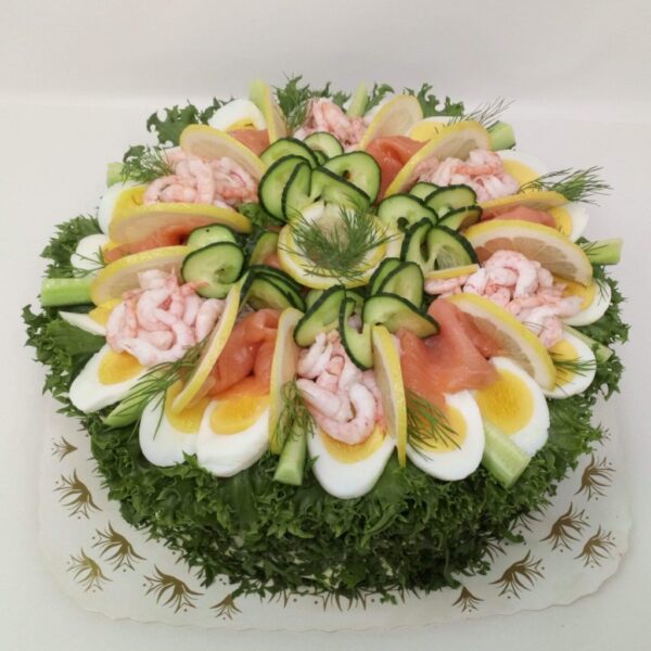 Smørbrødkake div pålegg  3 ulike størrelser