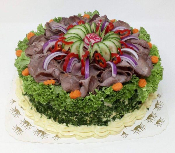 Smørbrødkake med roastbeef