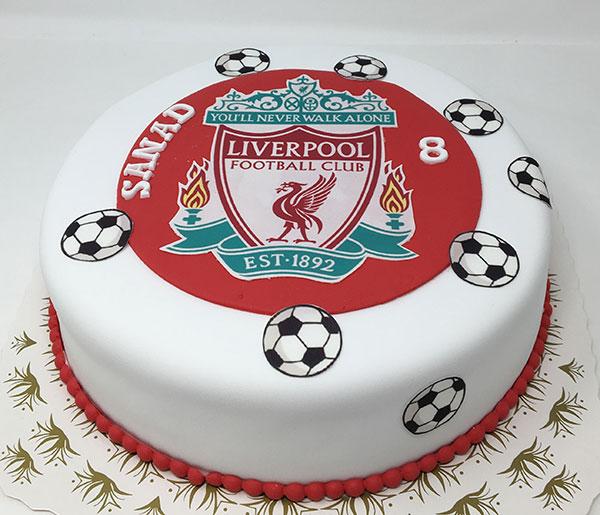 Marsipan- fotballkake med valgfri logo